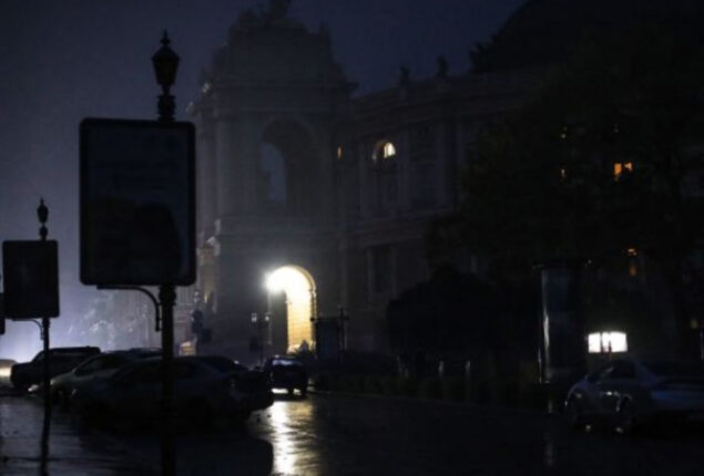 Repair teams working to restore electricity to Odesa, Ukraine after fire