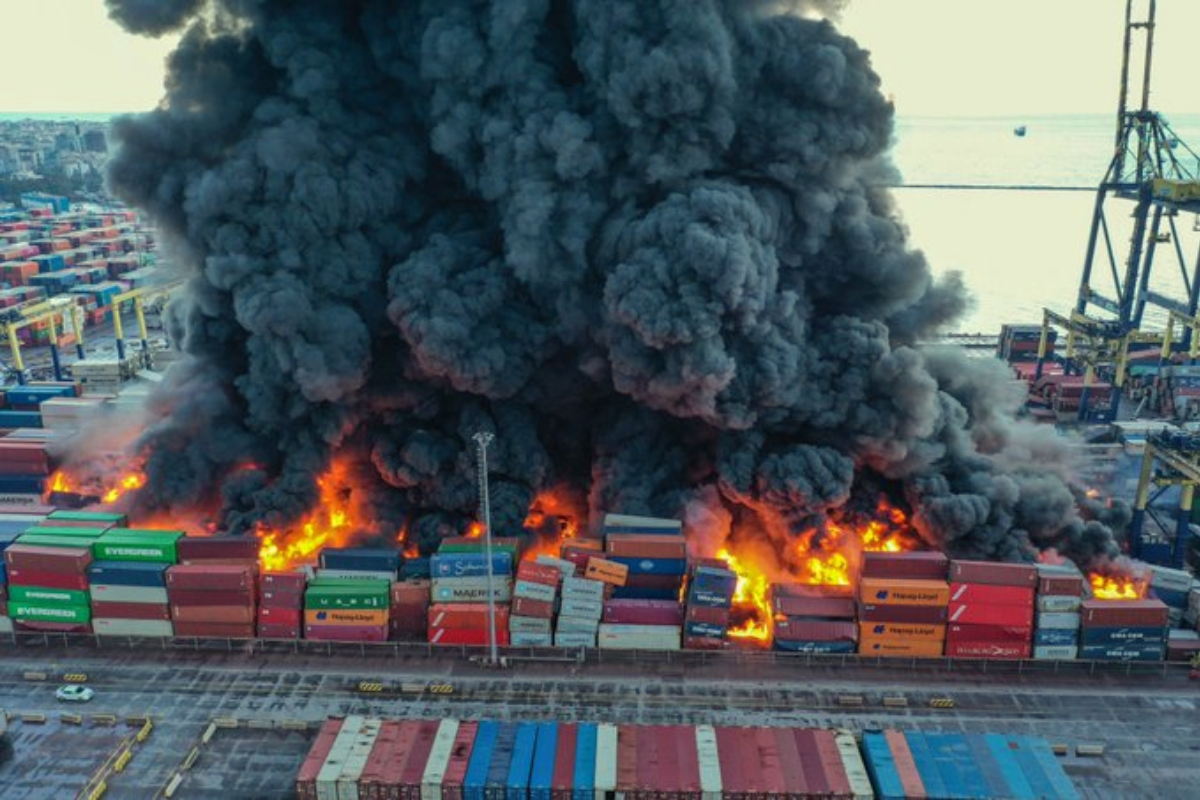 Turkey's Iskenderun Port Is on Fire