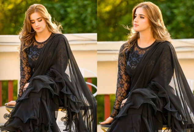 Alishbah Anjum Posing In Black Outfit Looks Mesmerizing
