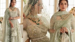 Ayeza Khan in pistachio green bridal outfit is a treat to watch