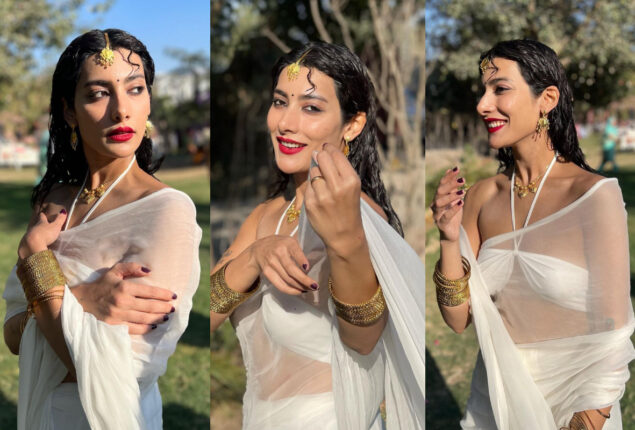 Eman Suleman elevates temperature in bold white saree 