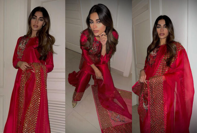 Sadaf Kanwal Exudes Elegance In A Vibrant Red Outfit