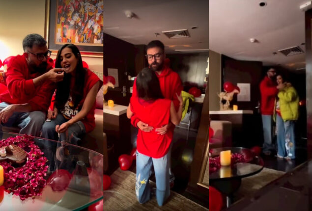 Yasir Hussain gives a cute surprise to Iqra Aziz on Valentine’s Day
