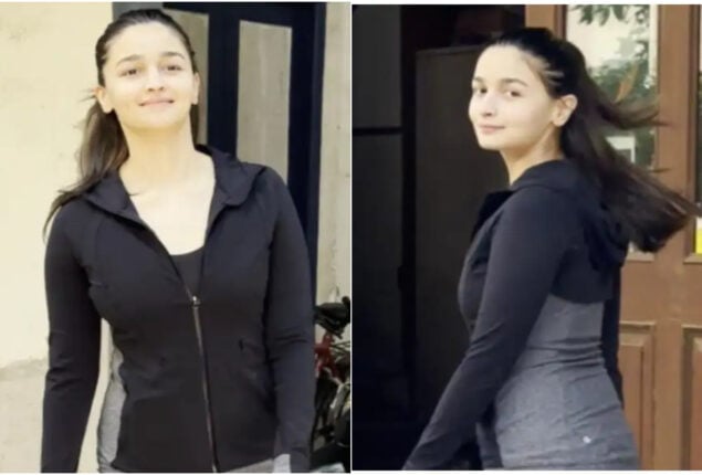 Alia Bhatt was spotted outside a dubbing studio in Mumbai