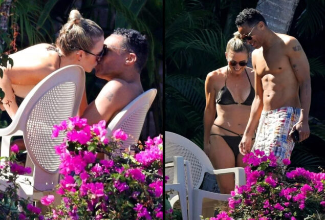 Amy Robach and T.J. Holmes poolside kiss on their Mexico vacation