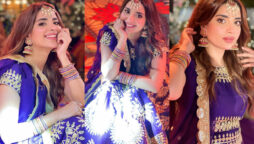 Saboor Aly’s alluring purple lehnga choli photos go viral