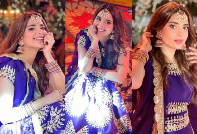 Saboor Aly’s alluring purple lehnga choli photos go viral