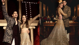 In her gold lehenga, Kiara Advani is the most stunning bride, and Sidharth Malhotra can’t stop staring at her in Sangeet pictures