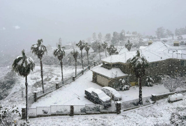 California experiences snow and tornadoes as result of storm