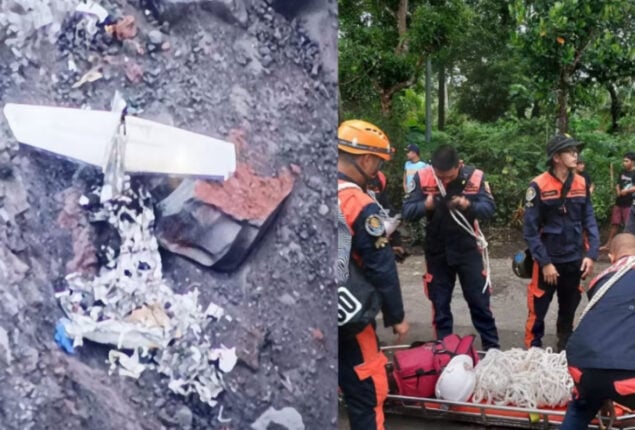 Plane wreckage spotted near active Philippine volcano’s crater