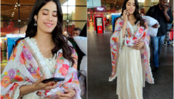 Janhvi Kapoor spotted on airport in a simple ensemble