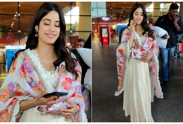 Janhvi Kapoor spotted on airport in a simple ensemble