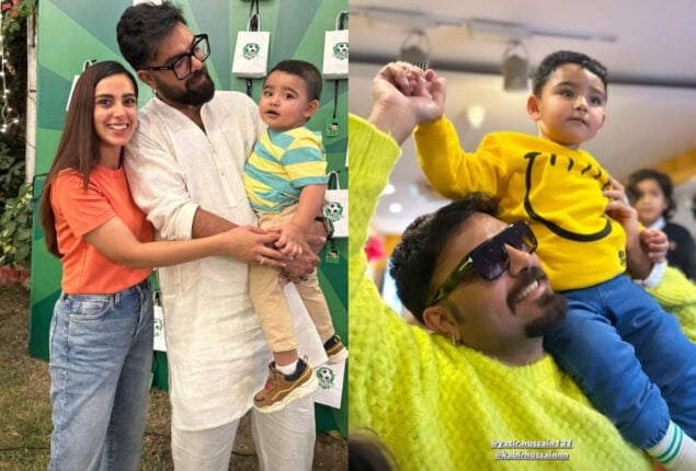 Iqra Aziz posts unseen photos with Yasir Hussain and son