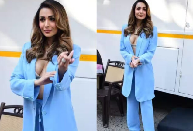 Malaika Arora kills it in a blue pantsuit, setting new standards for formal wear