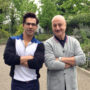 Anupam Kher hugs and kisses Varun Dhawan during the Dadasaheb Phalke International Film Festival
