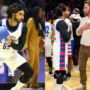 Ranveer Singh interact with Ben Affleck at NBA All-Star Celebrity game