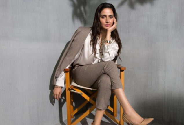 Saba Qamar Slays in a Blingy Suit with Boss Lady Vibes