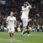 Karim Benzema netted two goals as Real Madrid blasted Elche