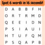 Word Search Puzzle: Spot 6 words hidden in the image 