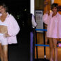 Lisa Rinna shows her boxers and top during Lakers game