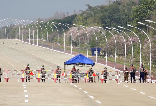 Myanmar’s streets are deserted in protest on coup’s anniversary