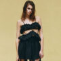 Victoria Beckham Looking Dapper In Black Fringed Midi Dress