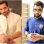 Wahaj Ali and Bilal Saeed dance together at a wedding