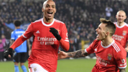 Benfica with one foot in Champions League quarters after beating Club Brugge
