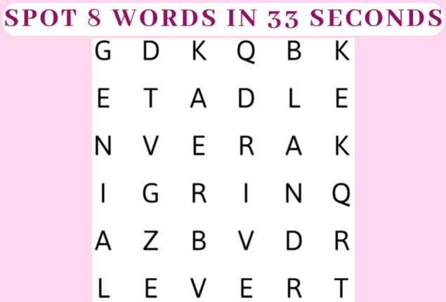 Word Search Puzzle: Let’s test your IQ spot 8 words in 33 seconds