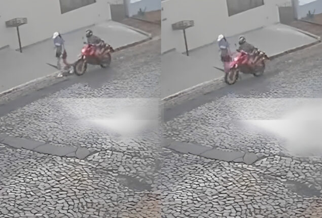 Biker grope pedestrian