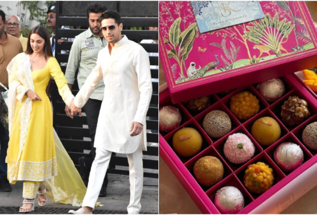 Sidharth and Kiara distributed sweet boxes to paparazzi