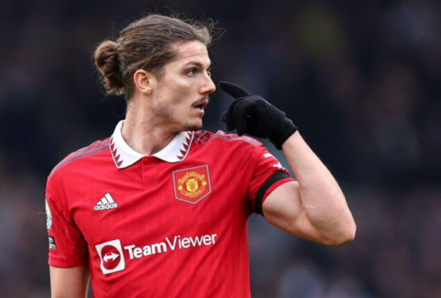 Marcel Sabitzer will be sidelined for Man Utd’s match with Barca