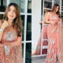 Saboor Aly Shines in a Perfect Peach Saree
