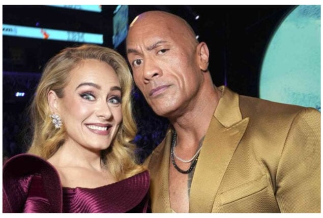 Adele fangirls Dwayne “The Rock” Johnson at grammys’23