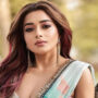 Tina Datta sparkles in pre-draped white and blue saree