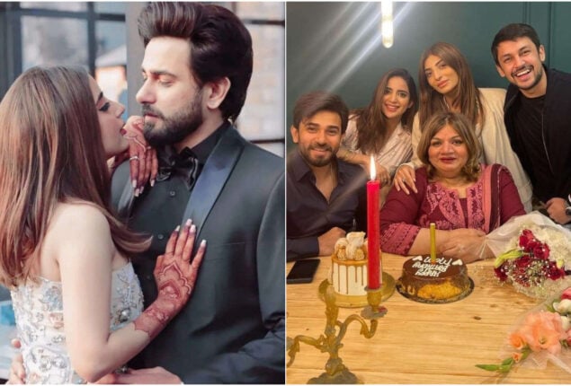 Saboor Aly unseen photos with husband & mother in law