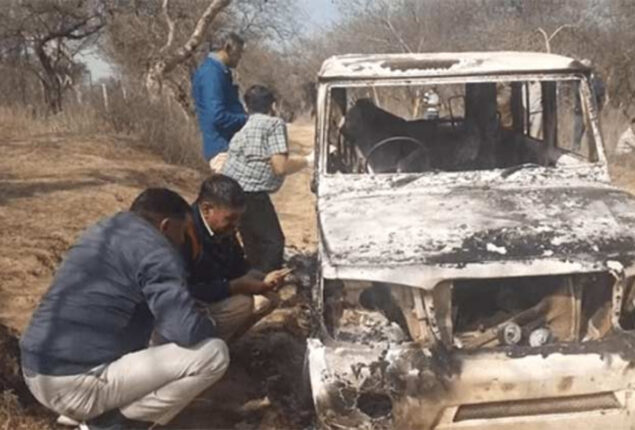 An Indian man was detained in connection with the double murder of a cow vigilante