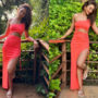 Rakul Preet Singh Glows In A Peach Coloured Maxi Dress