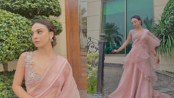 Mehar Bano Exudes Irresistible Charm In Blush Pink Saree