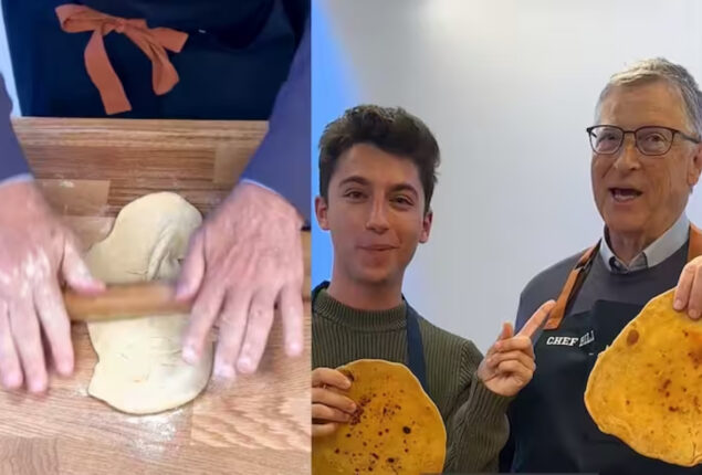 Bill Gates makes roti