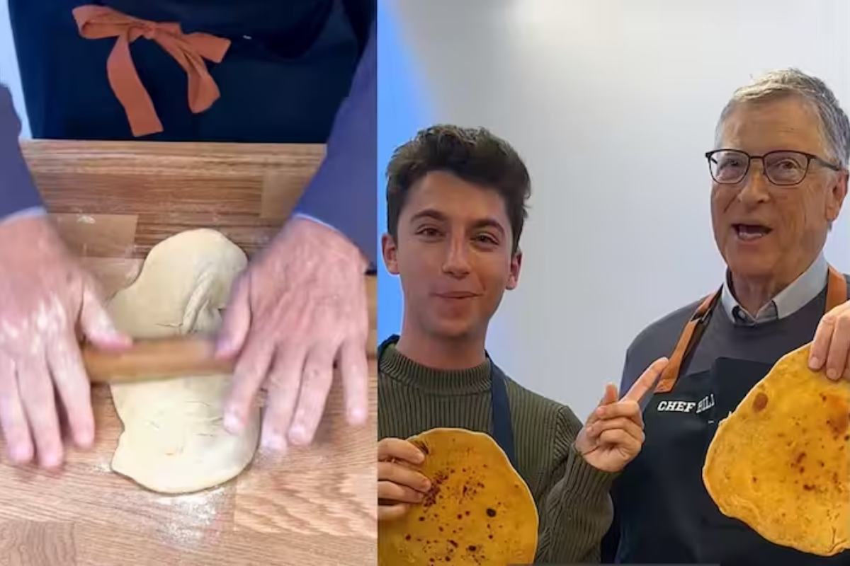 Bill Gates makes roti