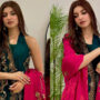 Kinza Hashmi looks gorgeous in Emerald Green Angrakha