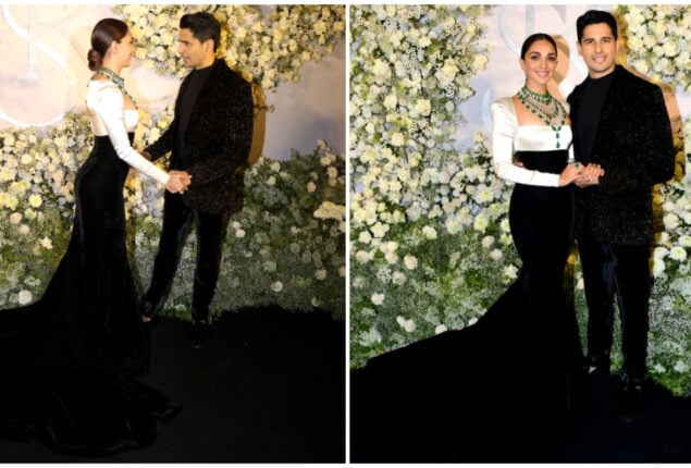 Sidharth Malhotra and Kiara Advani wearing Manish Malhotra outfits
