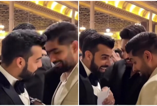 Shadab Khan enjoys Salami fun with Babar Azam and Haris Rauf