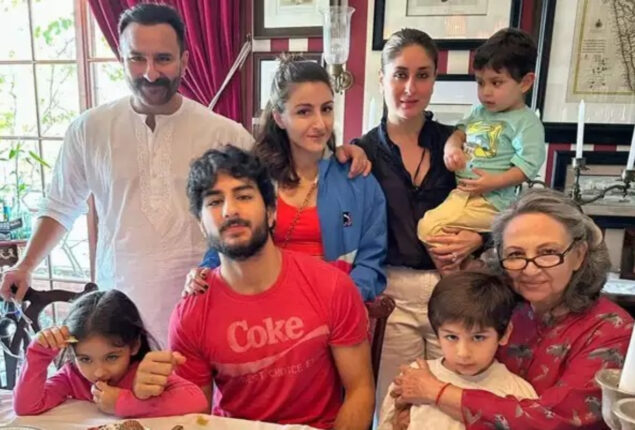 Stunning portrait of Kareena Kapoor and Saif Ali Khan with family