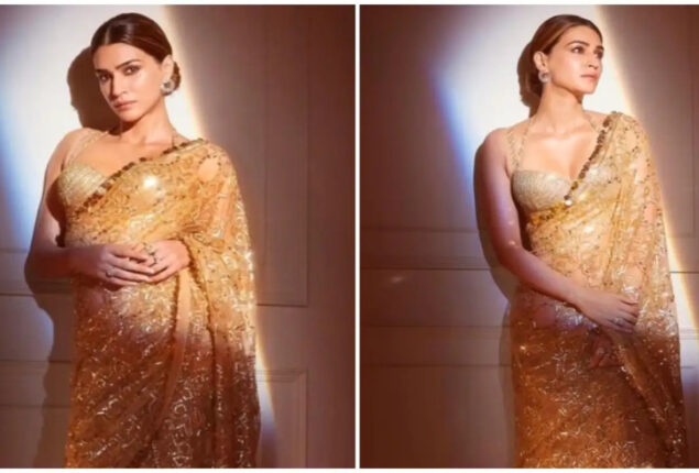 Kriti Sanon Glittering in Manish Malhotra Sheer Saree