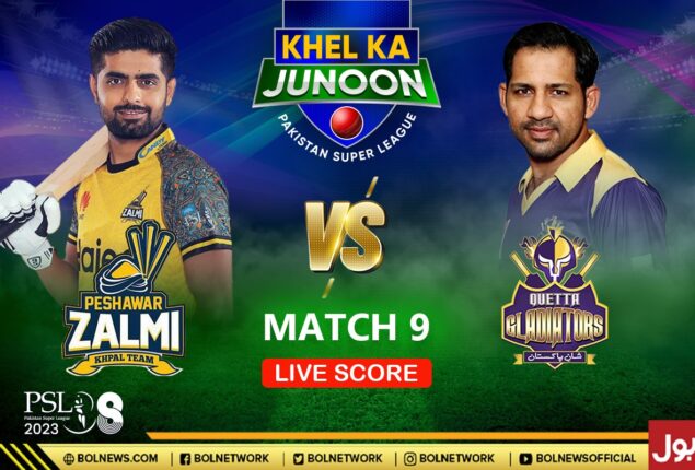 Quetta Gladiators vs Peshawar Zalmi Live Score | QG vs PZ Live score | Match 9