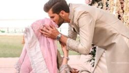 Shahid Afridi shares a beautiful picture of Ansha Afridi and Shaheen Shah Afridi 