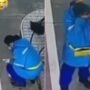 A gas station female worker breaks down after man throws money on ground 