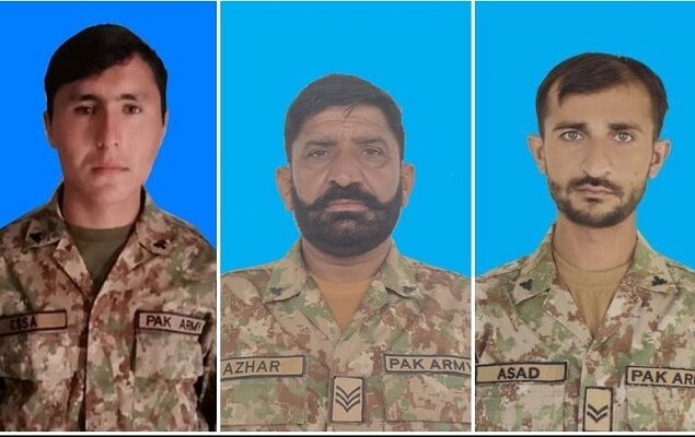 Three soldiers martyred, three terrorists killed in DI Khan